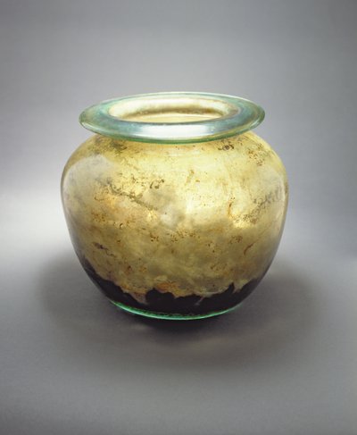 Free-Blown Glass Jar, Containing Bones and Ashes, Roman, c.50-150 AD by Roman